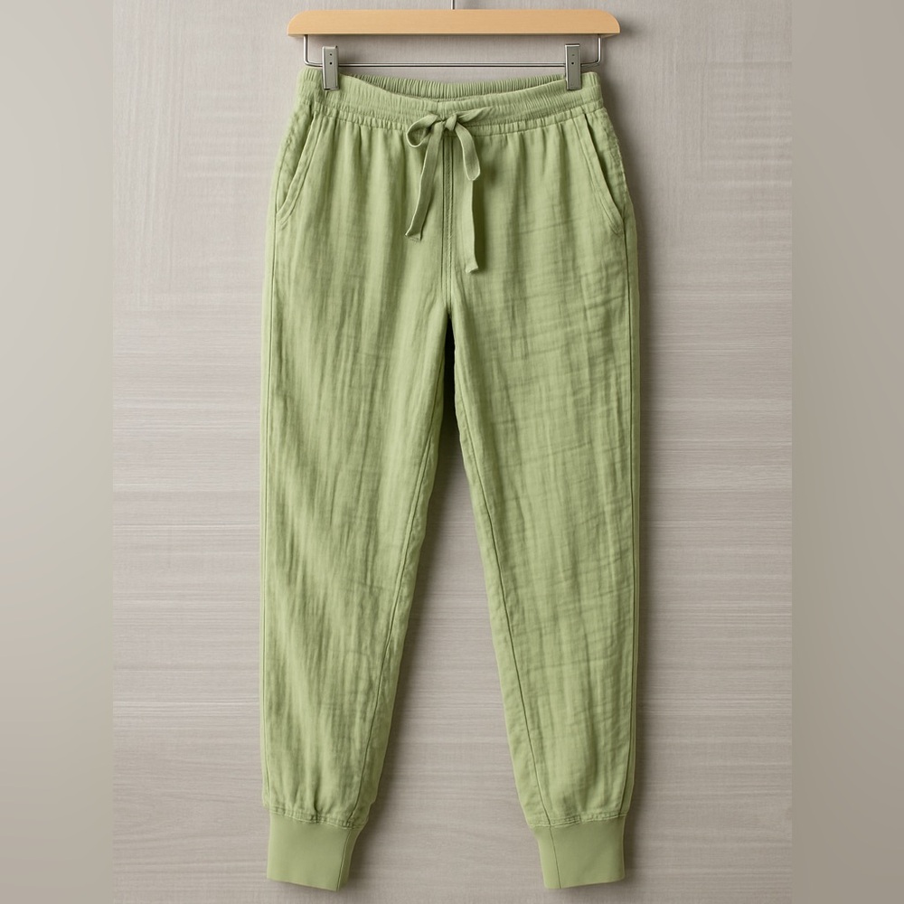 Stateside Cotton-gauze track pants - Size S - Sage Green